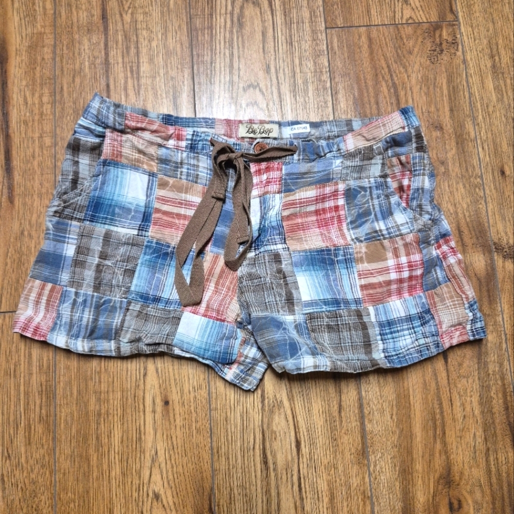 Plaid Patchwork Summer Shorts - Multicolor size 9 juniors? Women's small medium
